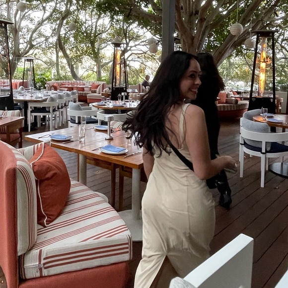 Zara Beige Lace-Up Midi Dress - Picture 5 of 7